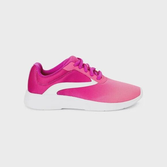 Neon Pink Sneaker Girls 3 Mesh Lace-Up Purple Ombre Sport Play School Outdoor - Picture 1 of 9